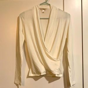 Banana Republic draped white blouse